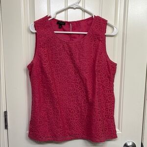 Talbots Pink Sleeveless Lace Top